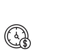 icon of money coin superimposed on a clock