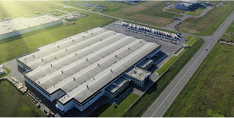 Aerial view of warehouse