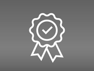 Icon representing a certificate with a checkmark