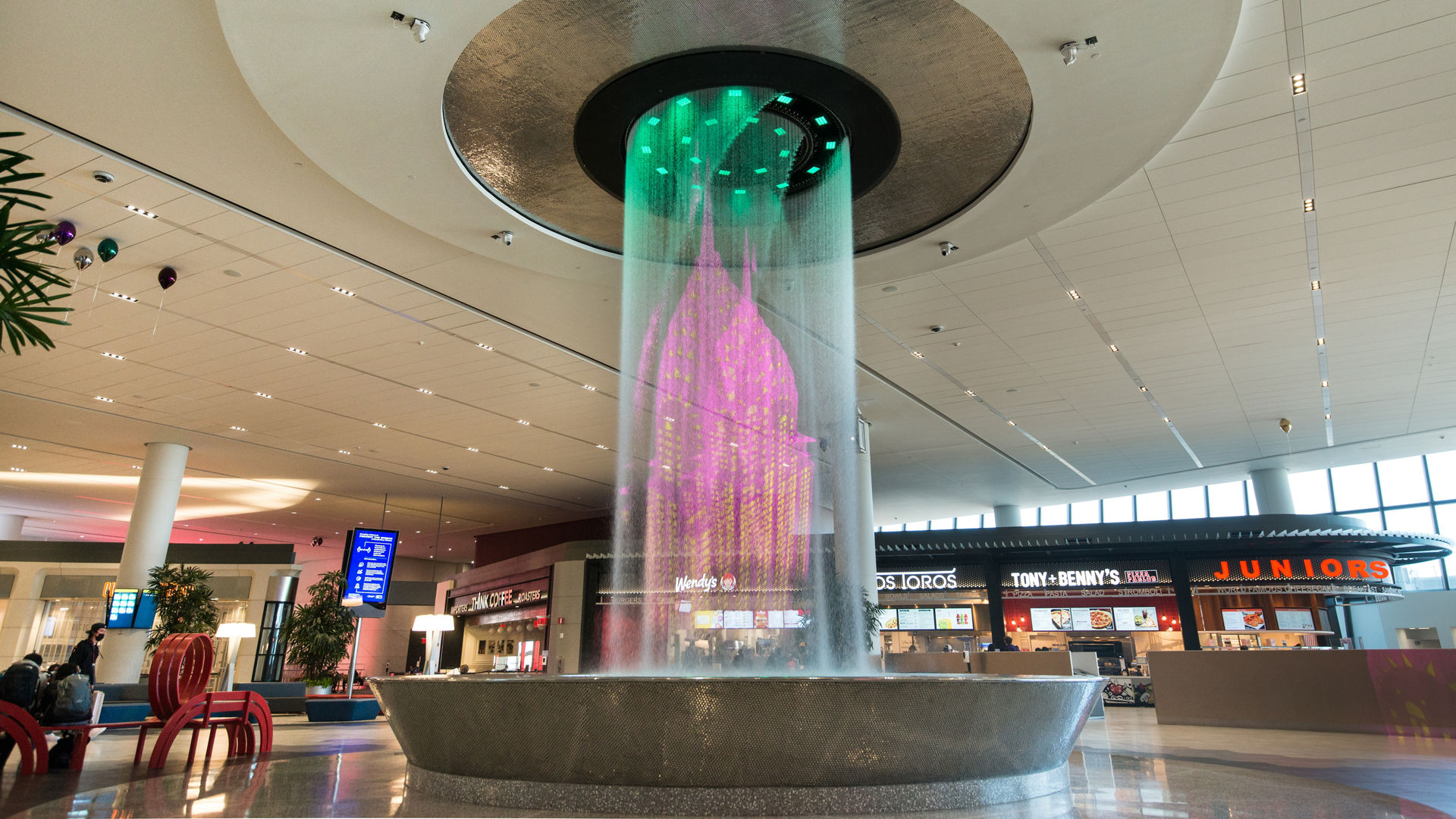 Water fountain in Terminal B
