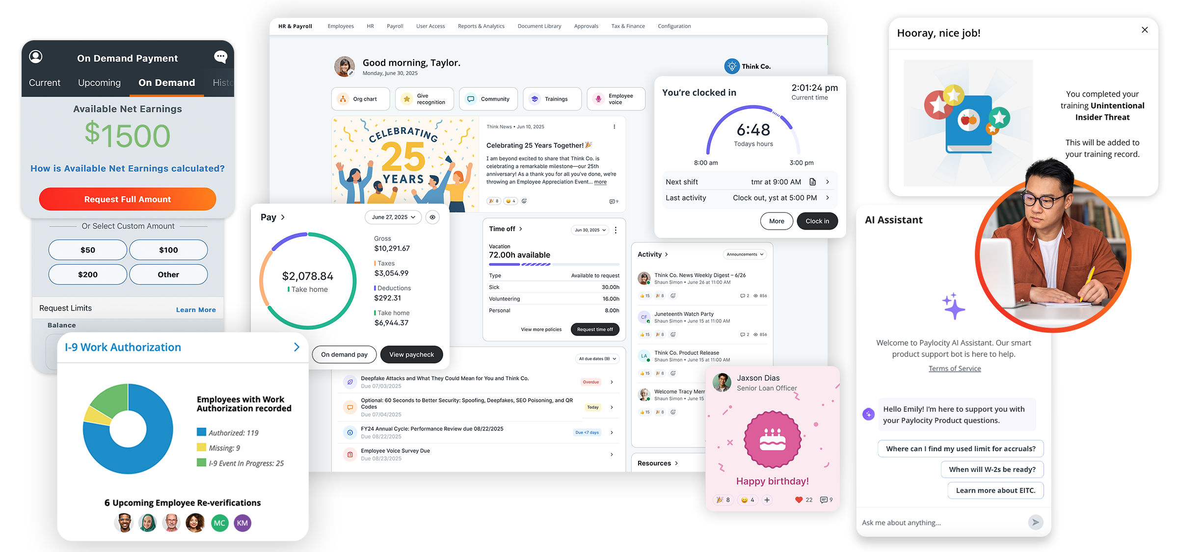 Screenshot of Paylocity Products