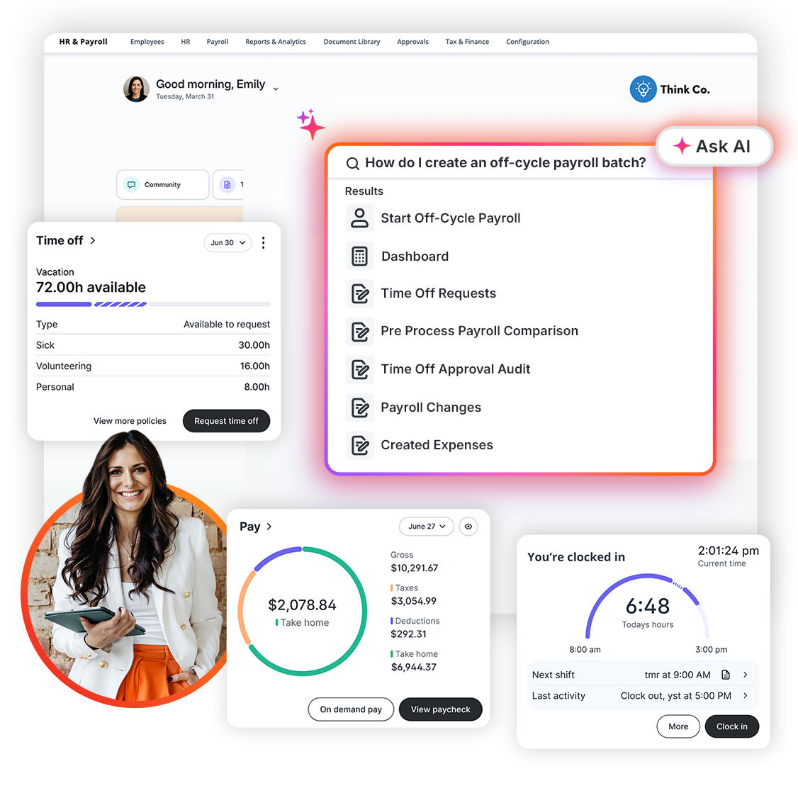 Screenshot of Paylocity Products