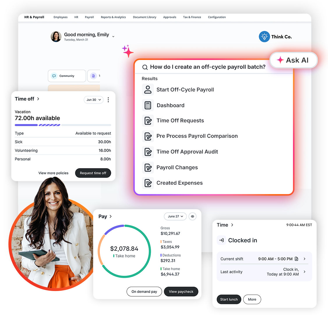 Screenshot of Paylocity Products