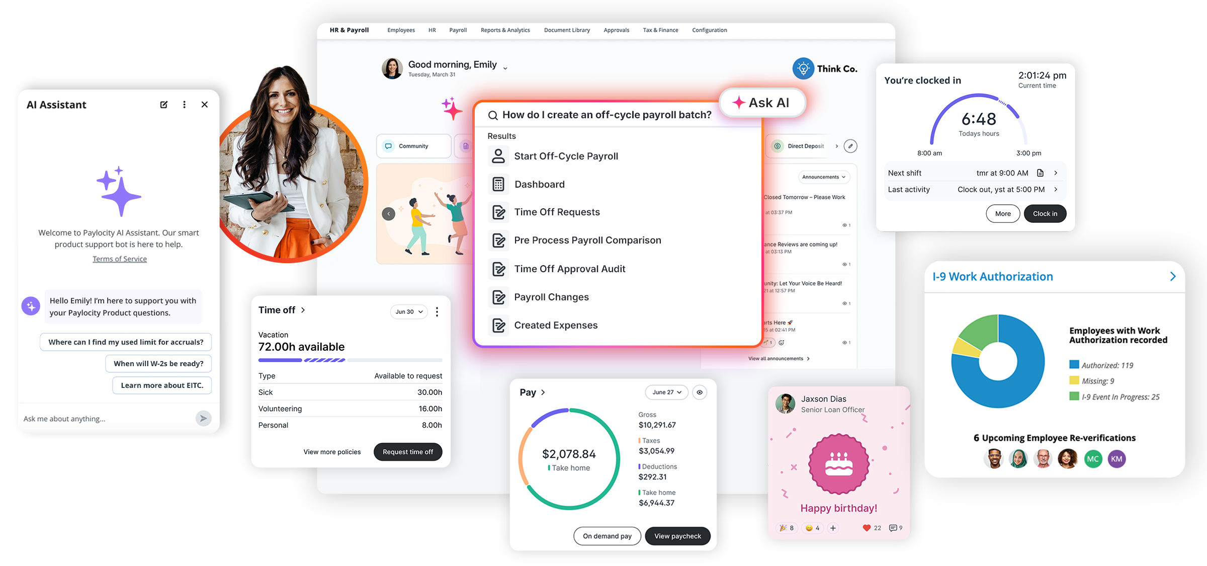 Screenshot of Paylocity Products