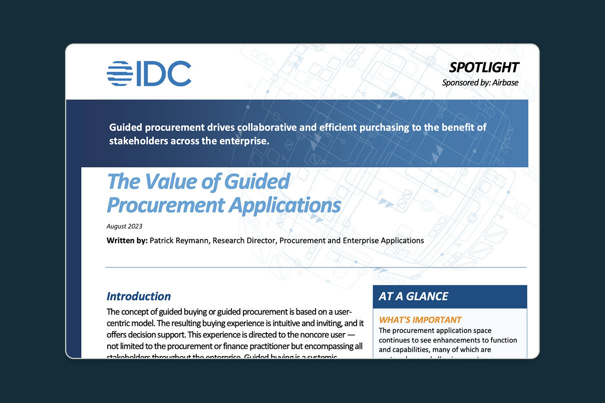 IDC Urges Better Adoption and Compliance by Turning to Guided Procurement Software