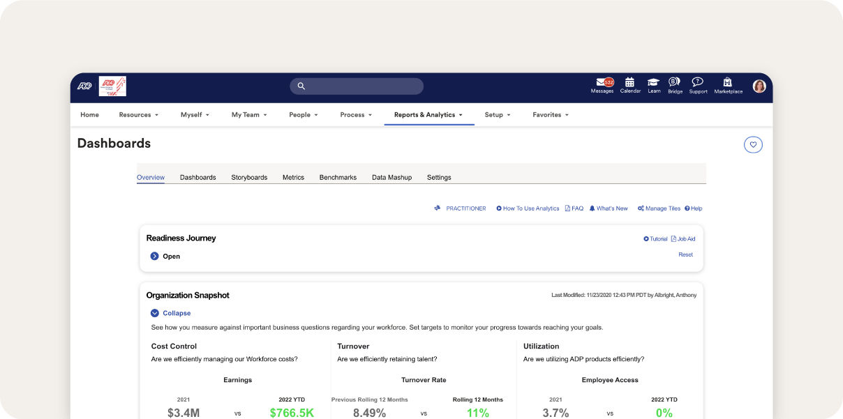 ADP Workforce Now screenshot.