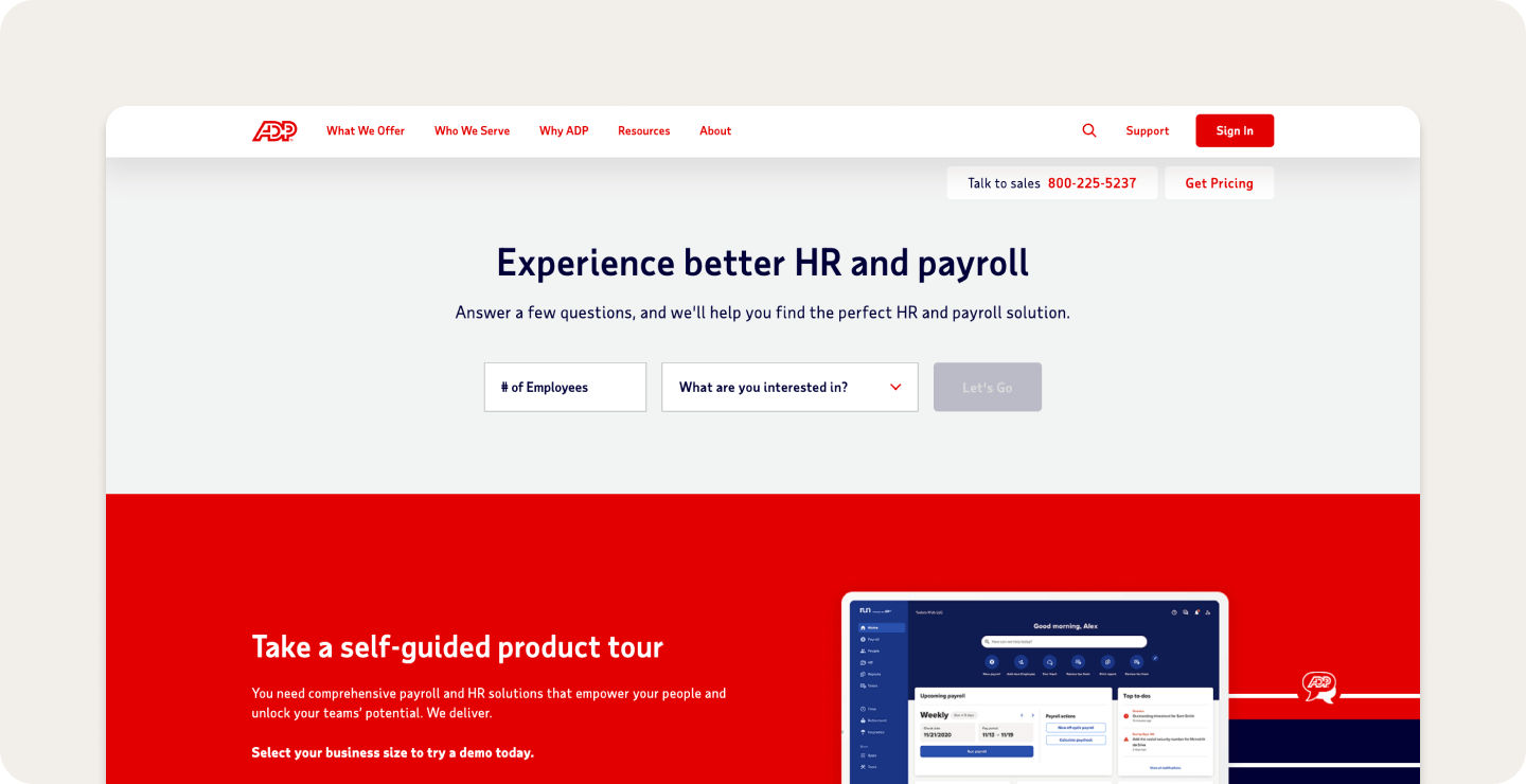 ADP homepage