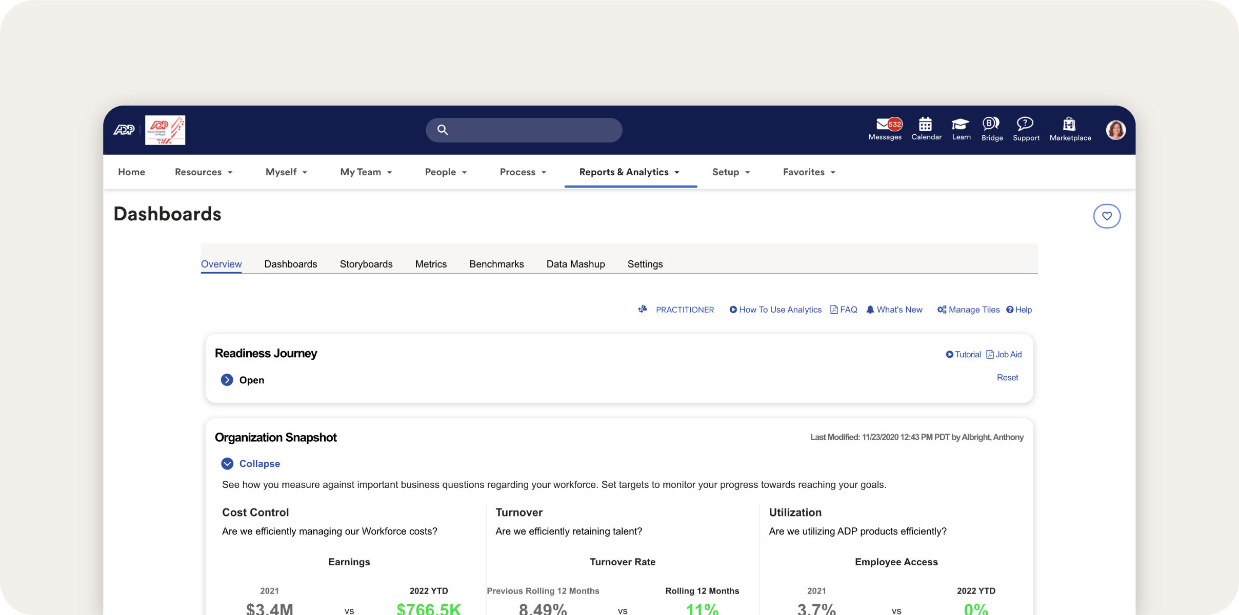 ADP-workforce-now-screenshot | A screenshot of ADP Workforce Now