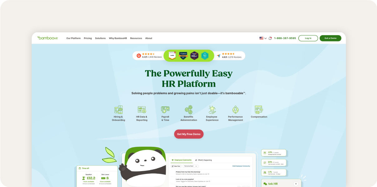 BambooHR homepage