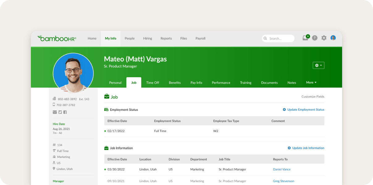 BambooHR homepage