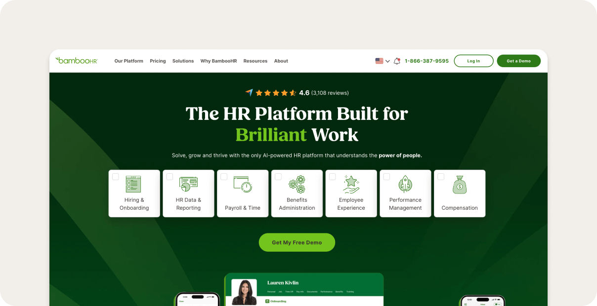 Bamboo HR homepage