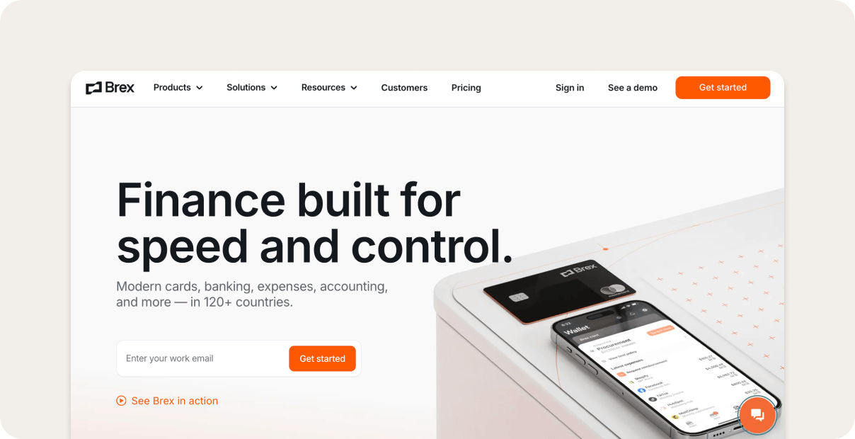 Brex homepage
