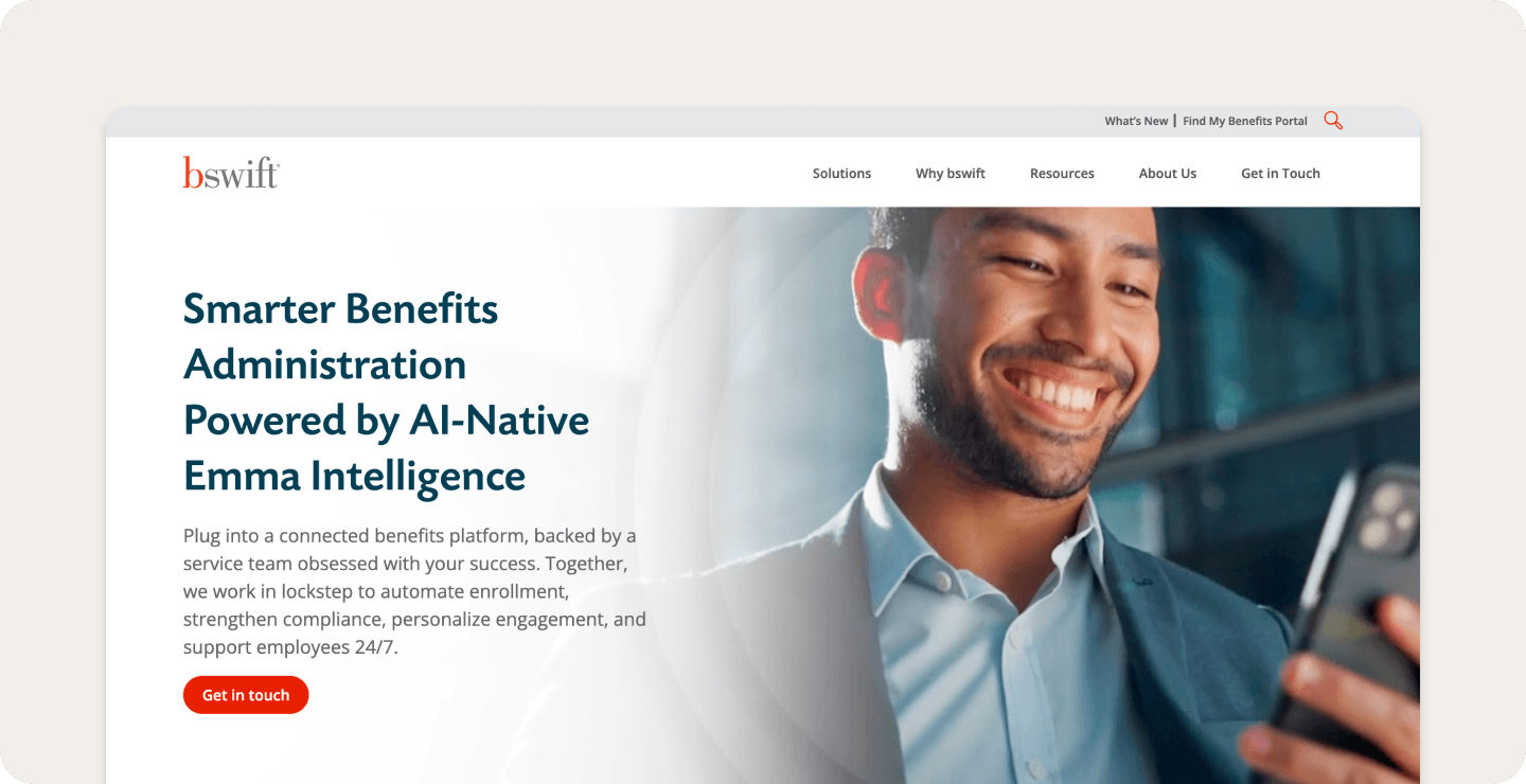 bswift homepage&nbsp;