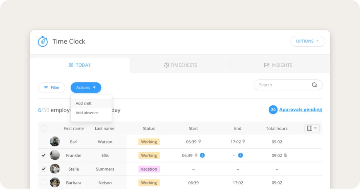 Connecteam timeclock