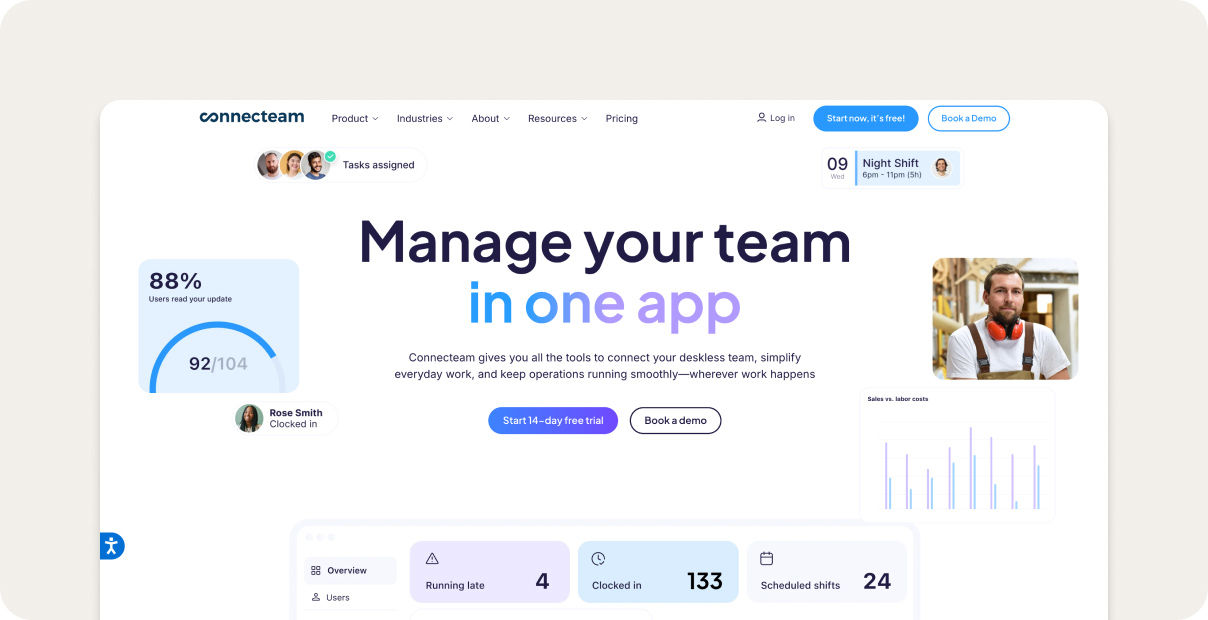Connecteam homepage.