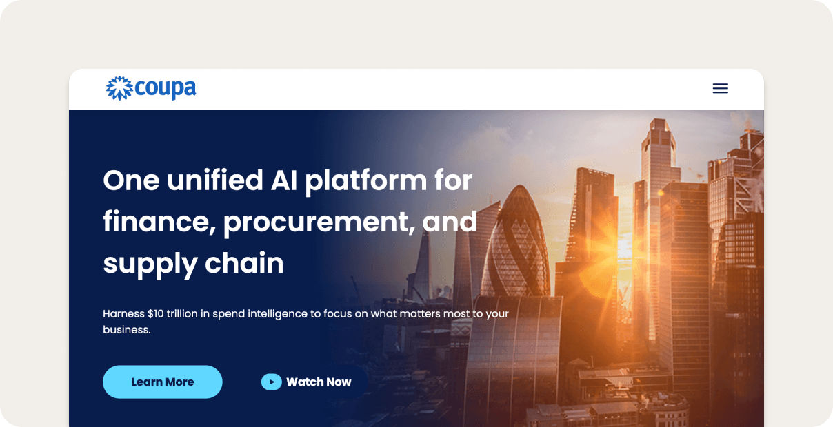 Coupa homepage