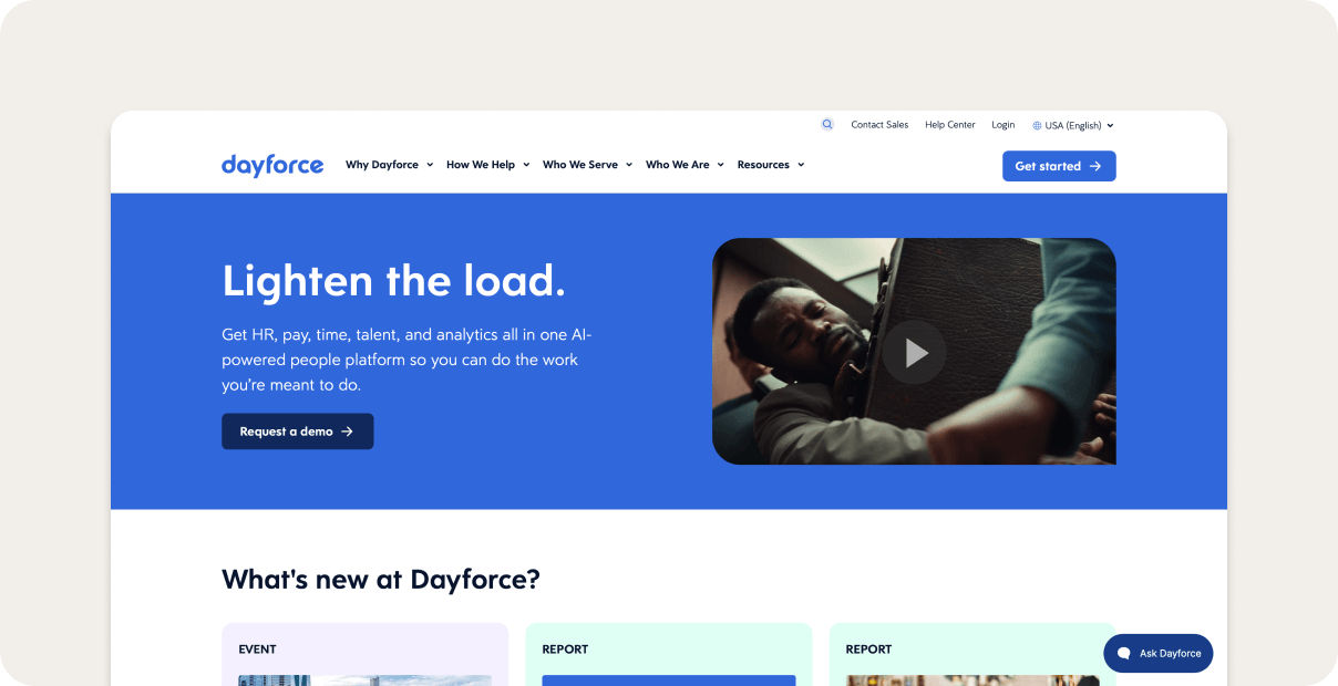 Dayforce homepage