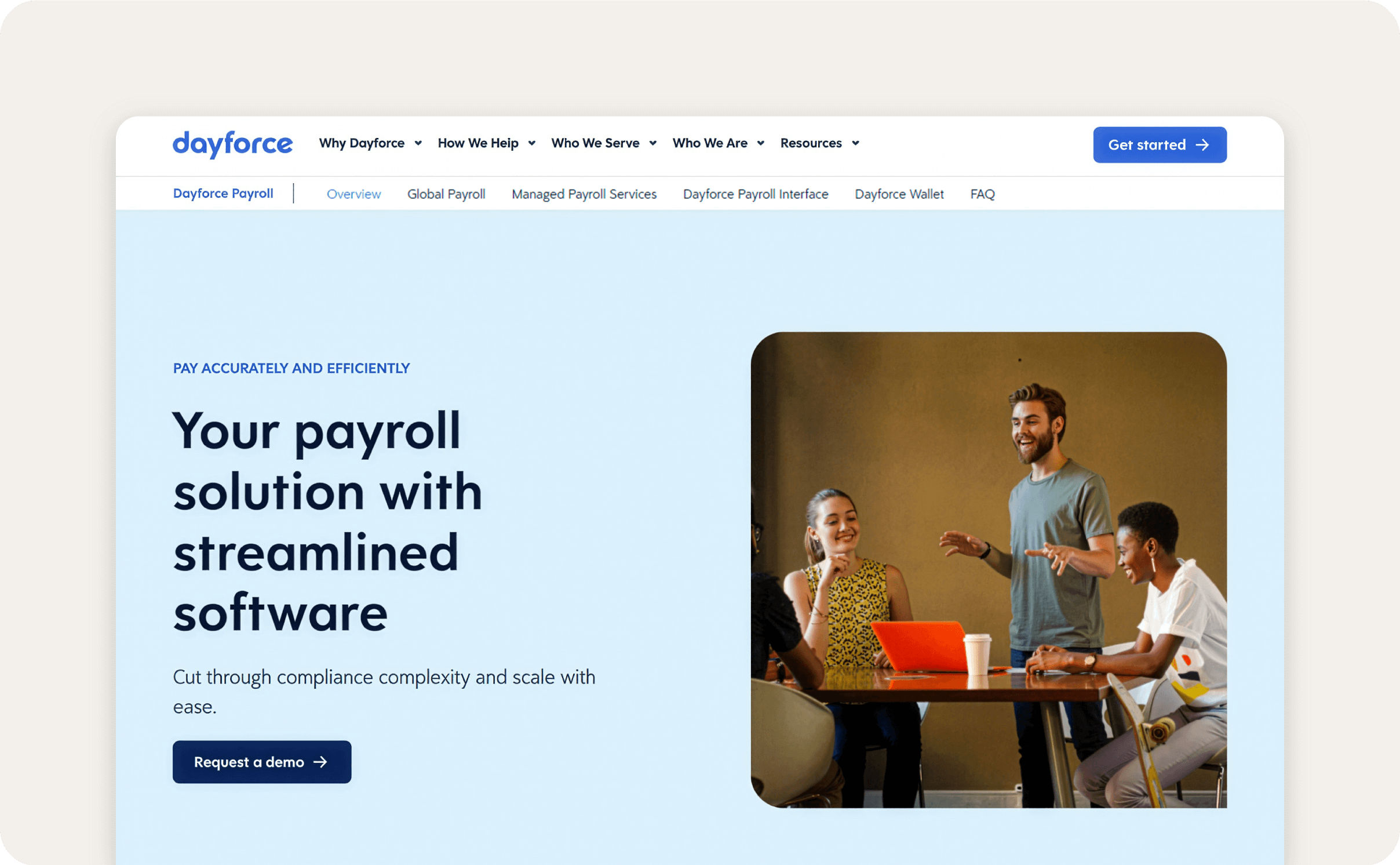 Dayforce website homepage.