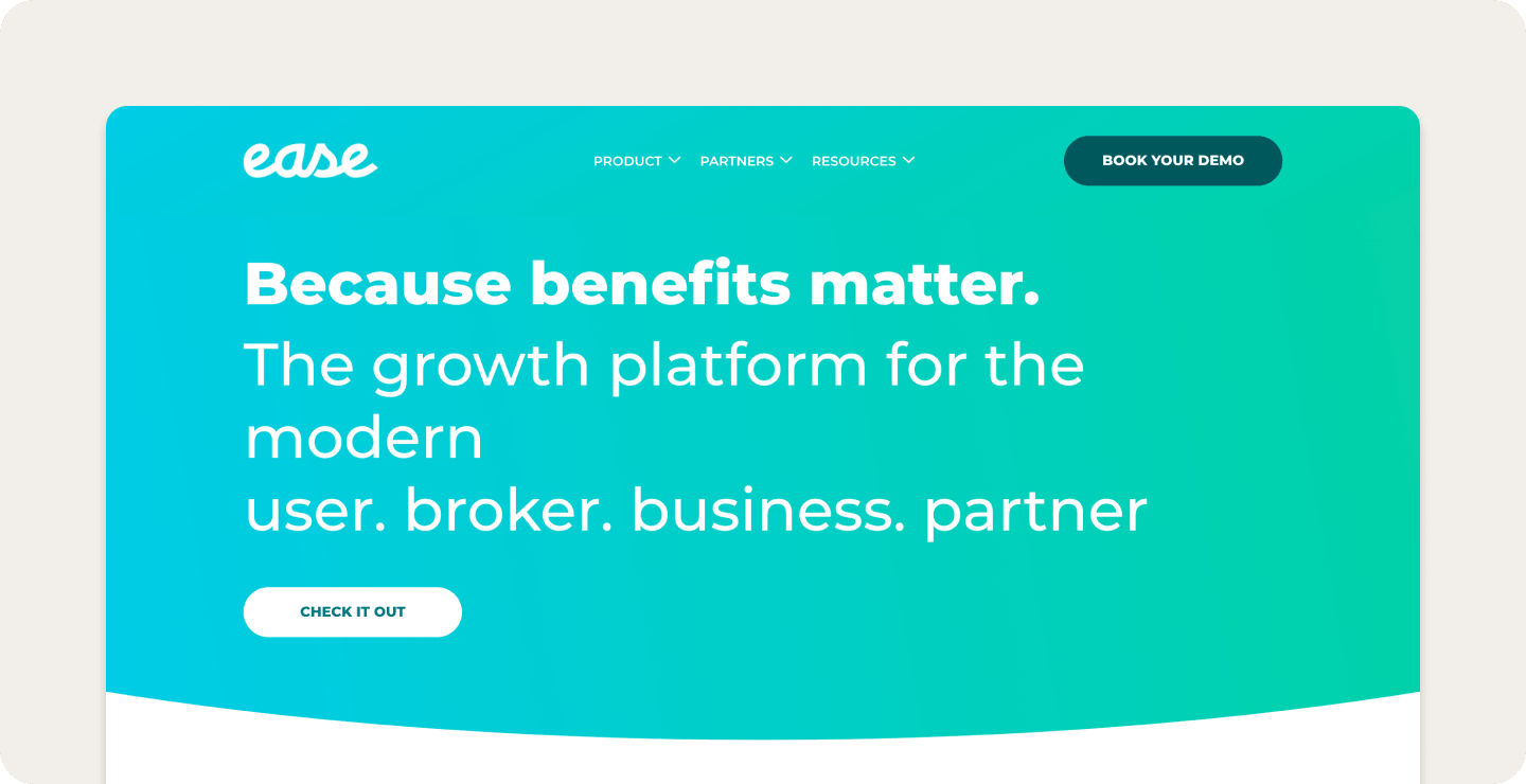 Ease homepage