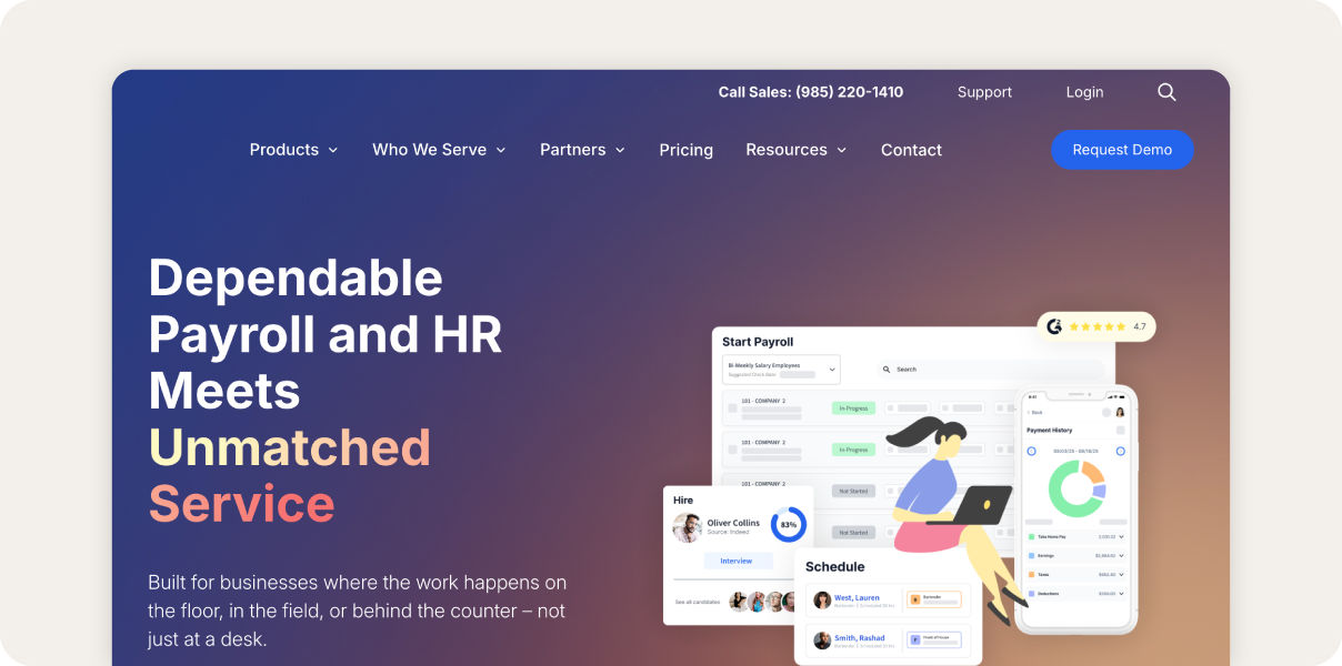Netchex homepage.