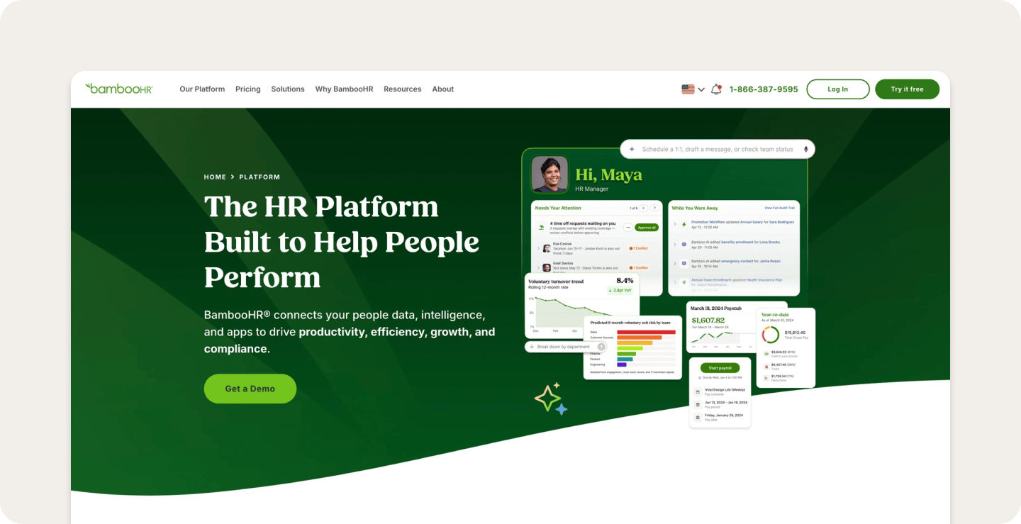 BambooHR's platform for small businesses.