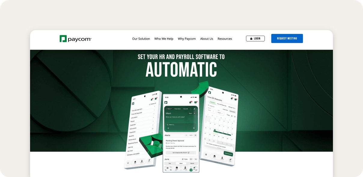 Paycom website.&nbsp;