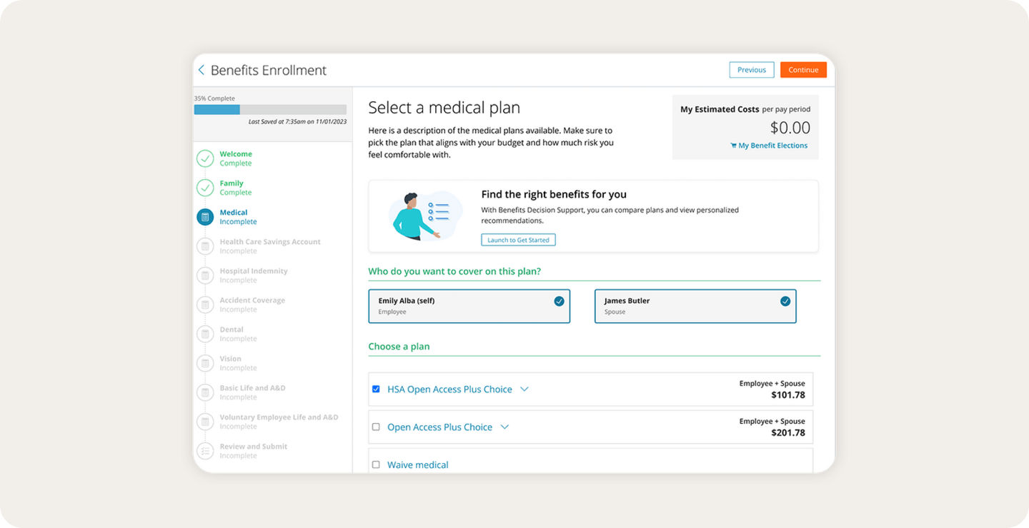 Paylocity benefits and enrollment.