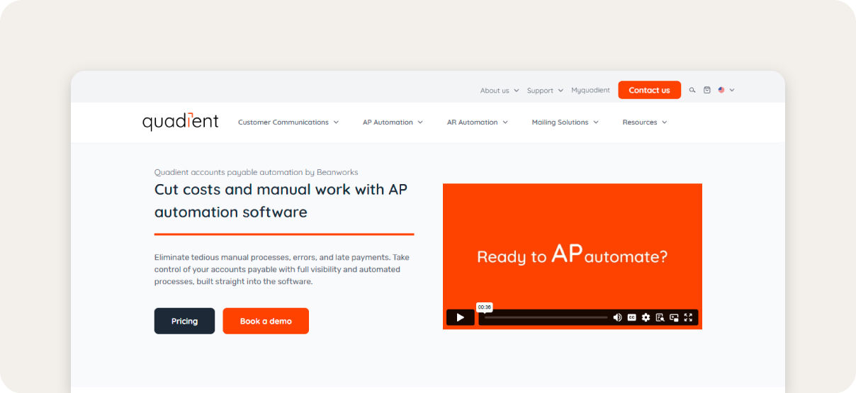Quadient invoice management software.