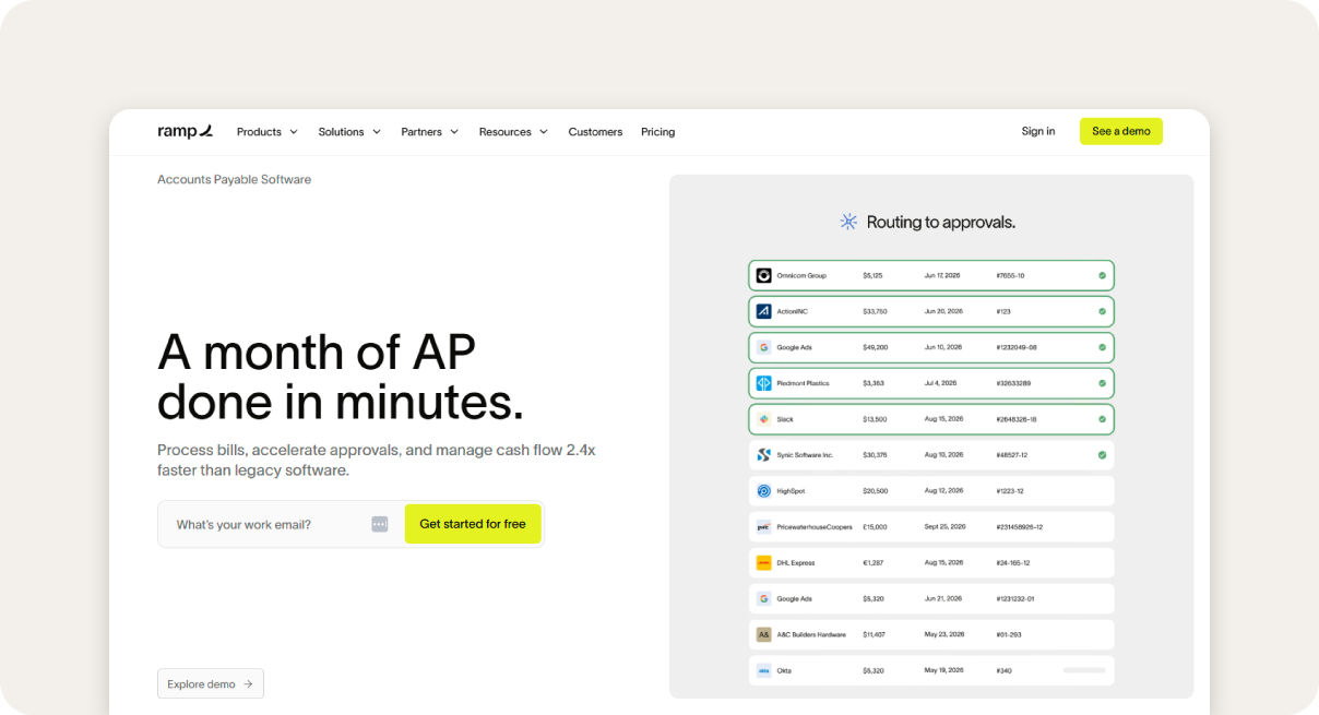 Ramp AP software.