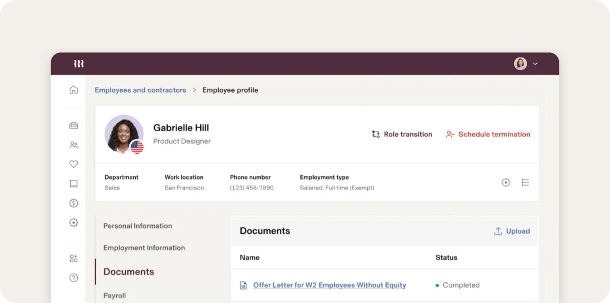 Rippling onboarding portal.