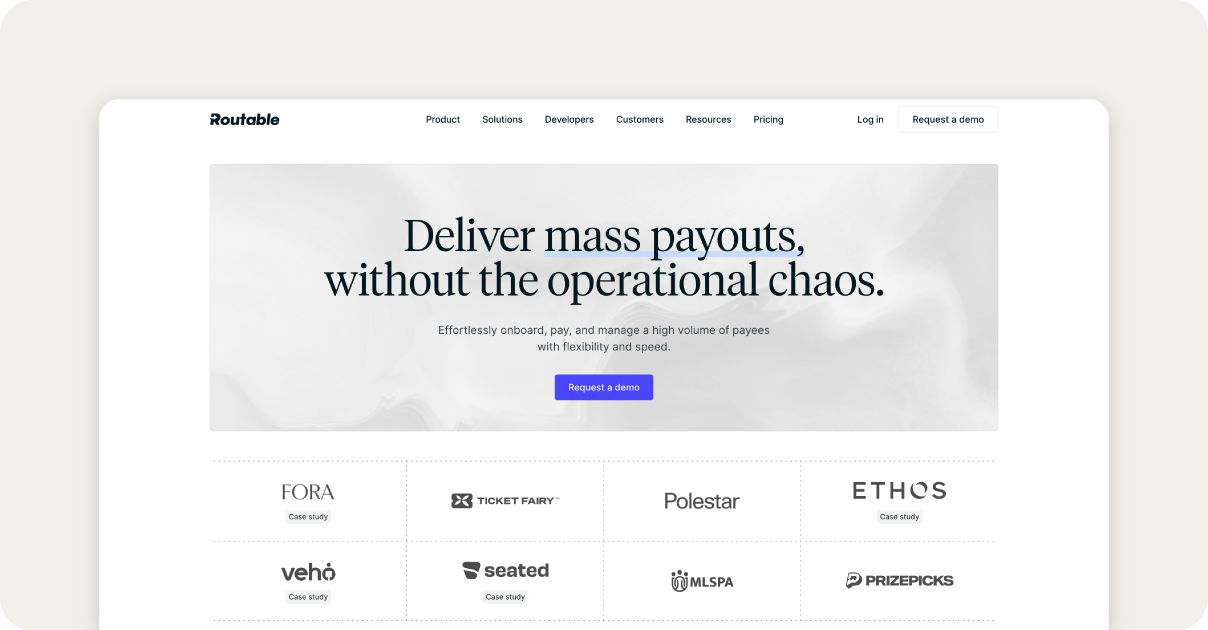 Routable homepage