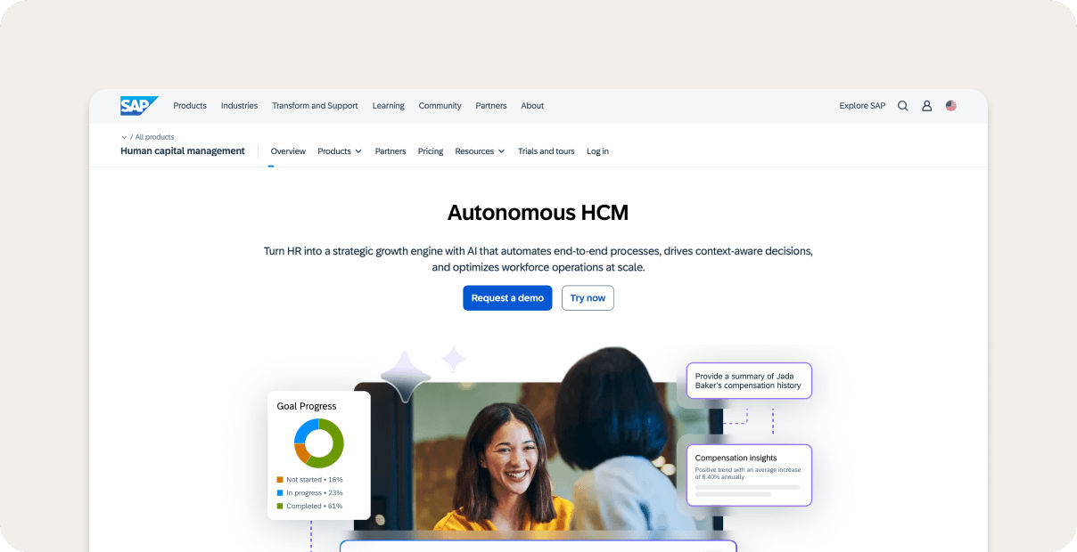 SAP SuccessFactors homepage