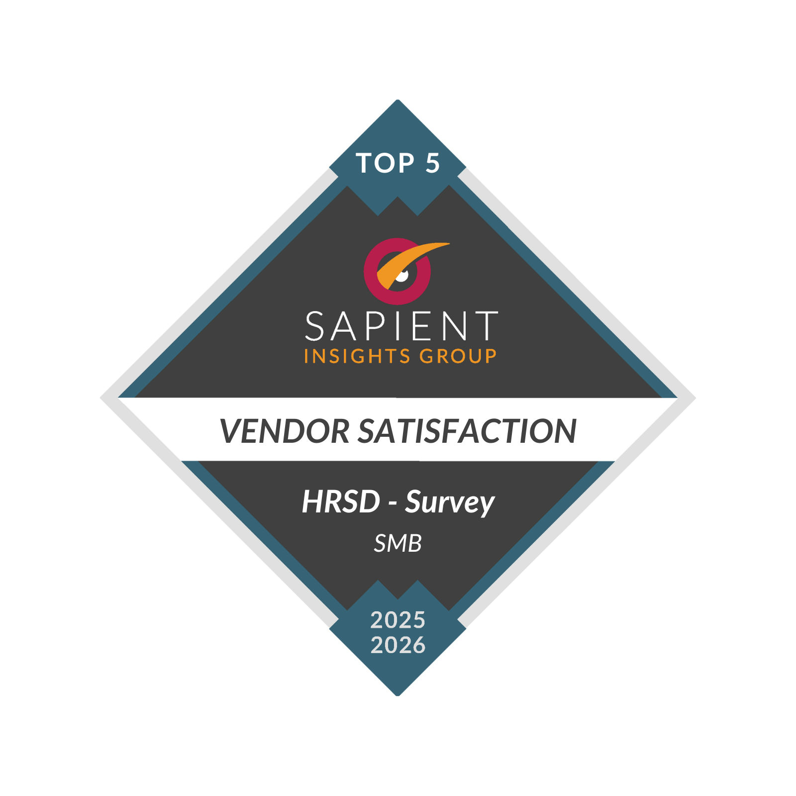 Sapient Top 5 HRSD-Survey Vendor Satisfaction-SMB 2025-2026