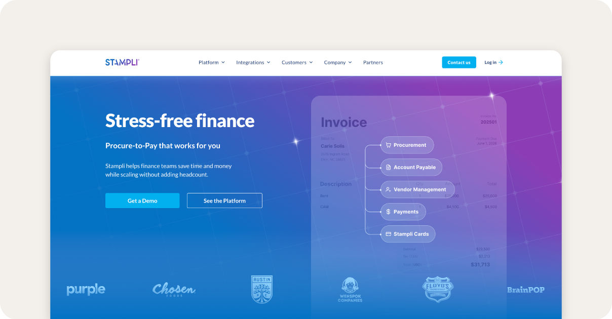 Stampli homepage