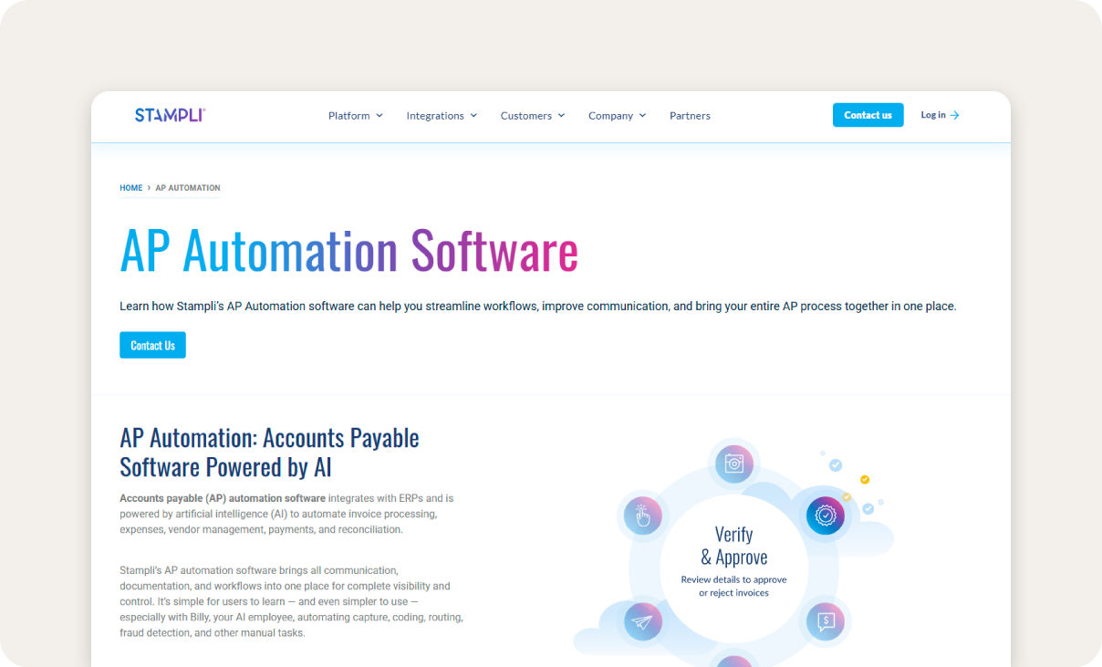 Stampli AP automation platform.