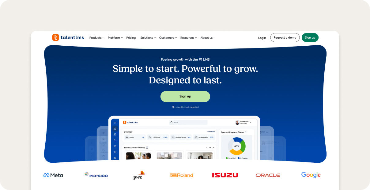 TalentLMS homepage.