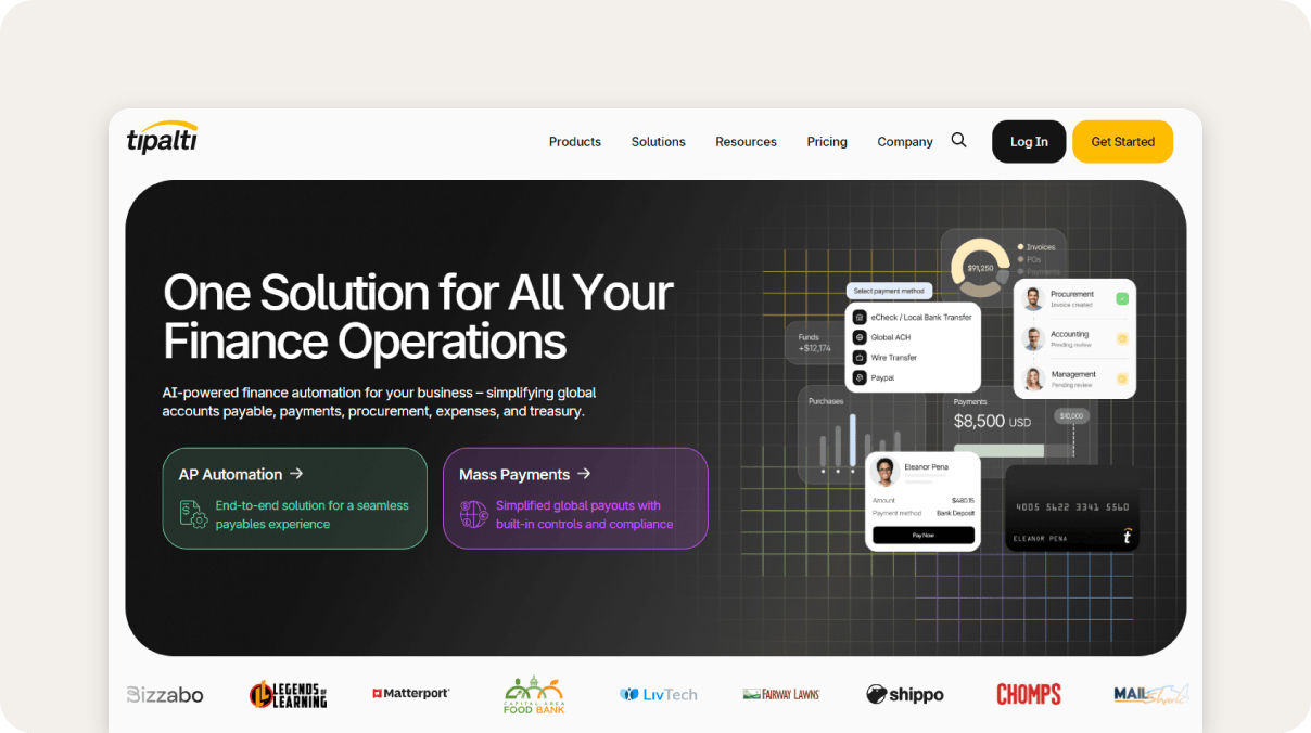 Tipalti finance platform.