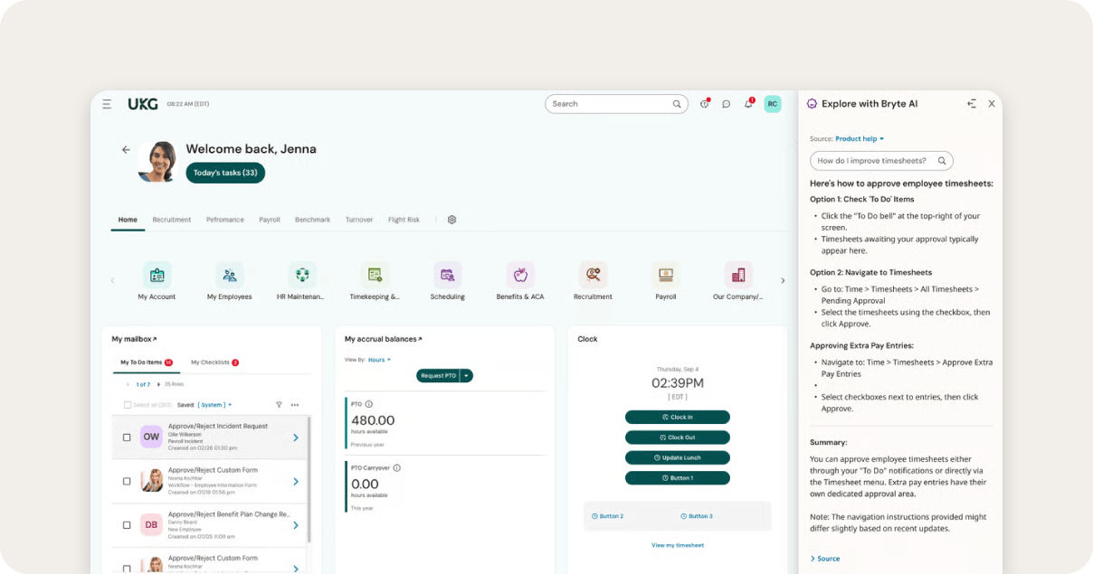 UKG employee attendance platform
