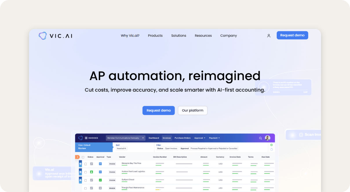 Vic.ai AP automation software.