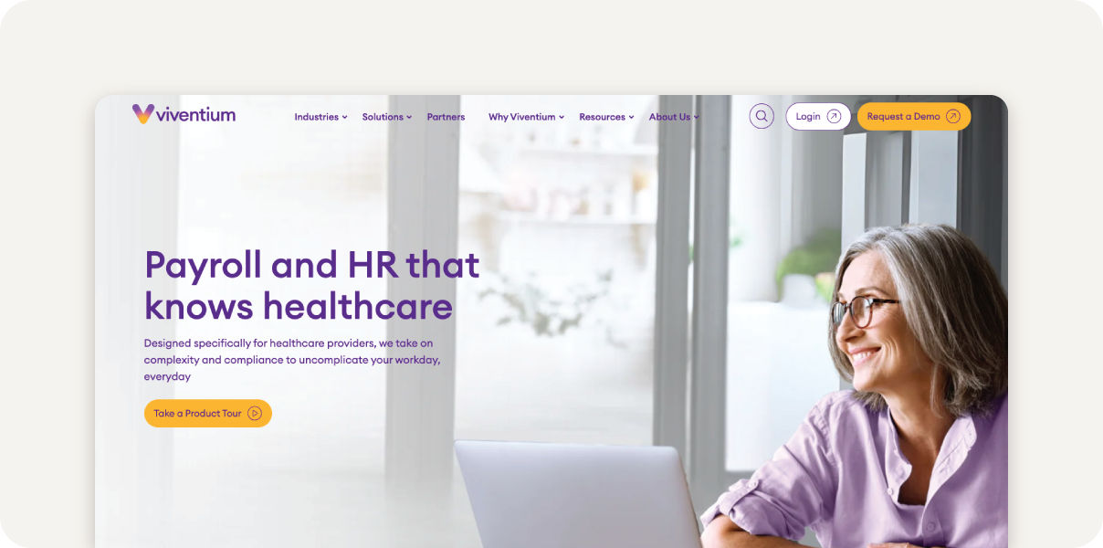 Viventium website homepage.
