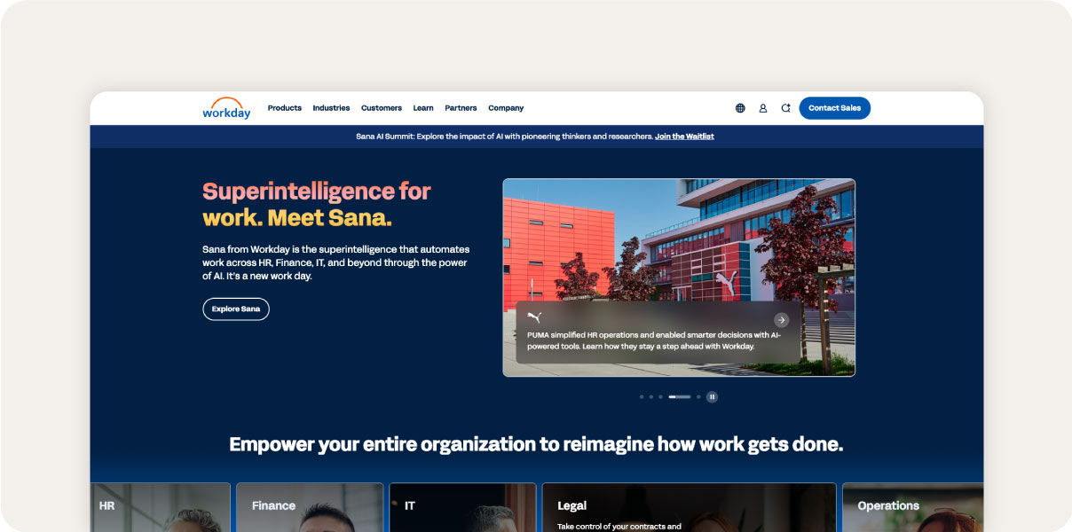 Workday homepage.