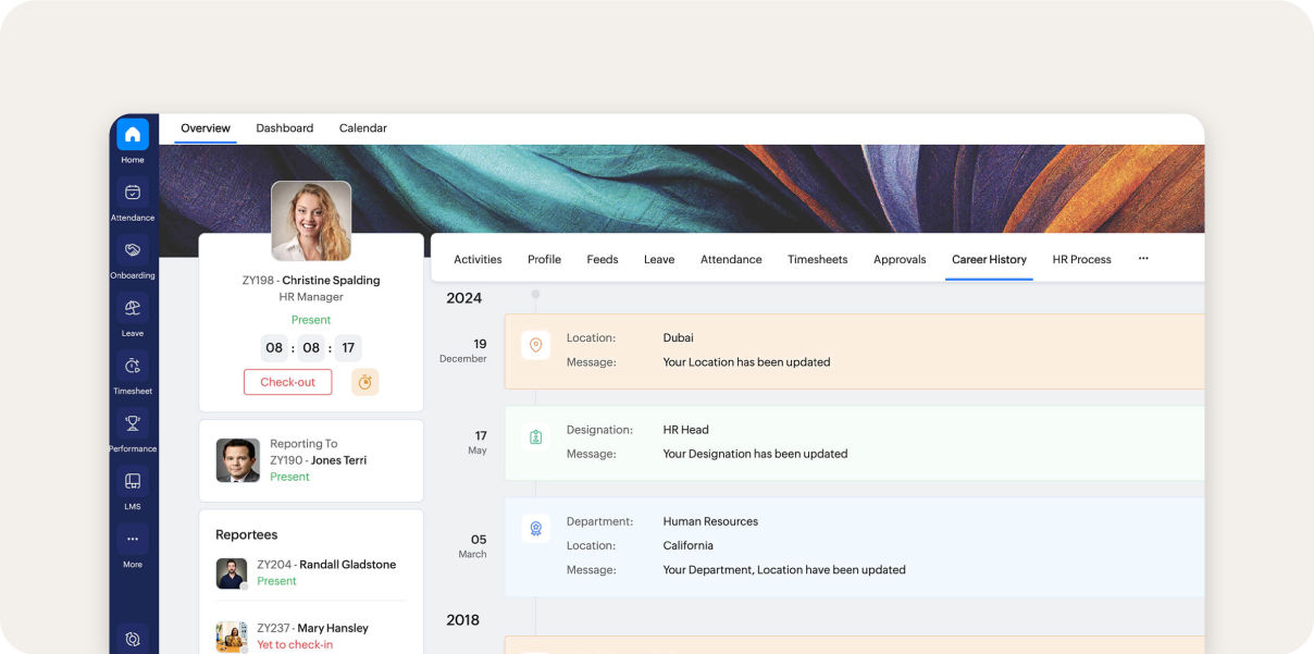 Zoho People screenshot.