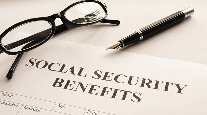 social security benefits form showing financial concept in office