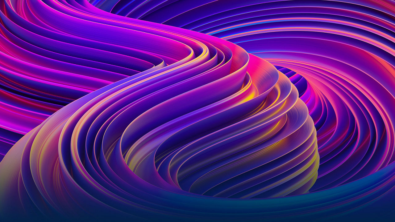 Fluid shapes abstract background colorful holographic poster, twisted liquid shapes in motion, ultraviolet waves texture backdrop, 3D liquid gradient design tamplate, 3D rendering.
