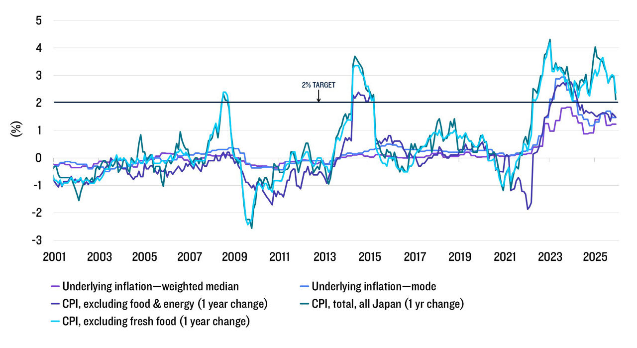 Multi-line graph showing percent change in inflation and CPI.