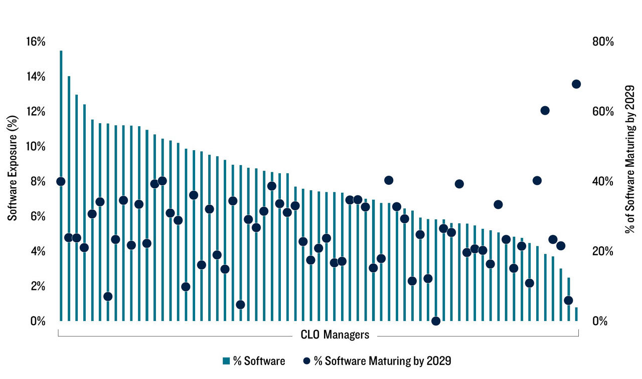 Figure 6: European Software Exposure vs. Near Term Maturities 