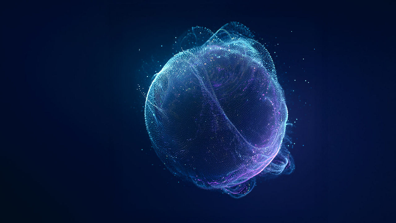 Futuristic blue sphere