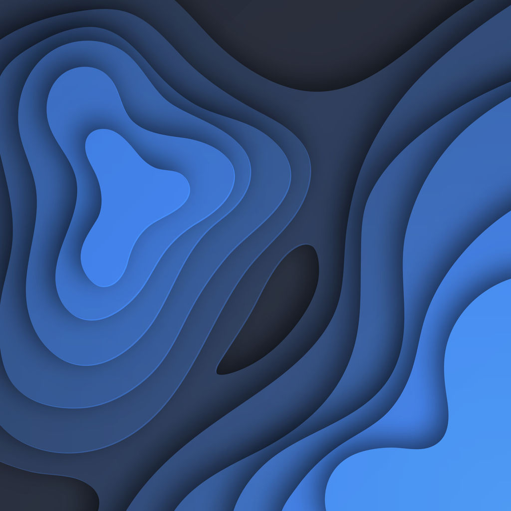 Modern and trendy background. Fluid abstract design with wave shapes and beautiful color gradient in a paper cut style. This illustration can be used for your design, with space for your text (colors used: Blue, Purple, Black). Vector Illustration (EPS file, well layered and grouped), square format (1:1). Easy to edit, manipulate, resize or colorize. Vector and Jpeg file of different sizes.