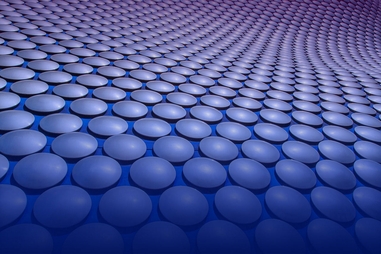 Birmingham, UK: June 29, 2018: Selfridges is one of Birmingham city's most distinctive and iconic landmarks. It is part of the Bullring Shopping Centre.