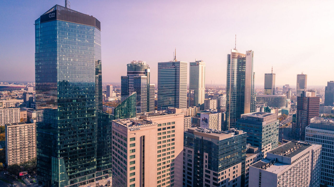 Warszawa z lotu ptaka